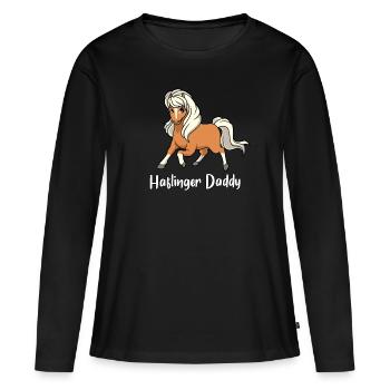 Amateurs de chevaux - Haflinger Daddy - T-shirt manches longues Premium bio Femme - noir - Devant - Julia (174cm)