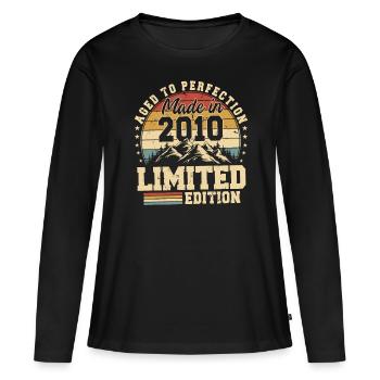 Aged to perfection Made in 2010 - Women's Premium Organic Long Sleeve Shirt - black - Front - Julia (174cm)