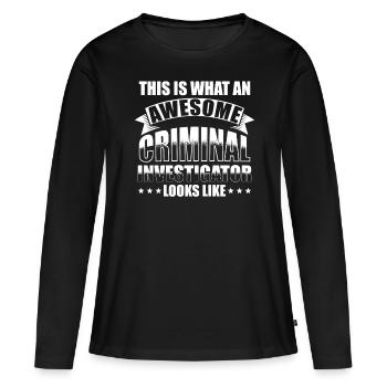 Detective - Women's Premium Organic Long Sleeve Shirt - black - Front - Julia (174cm)