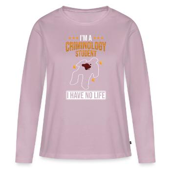 Étudiant en criminologie - T-shirt manches longues Premium bio Femme - rose poudré - Devant - Julia (174cm)
