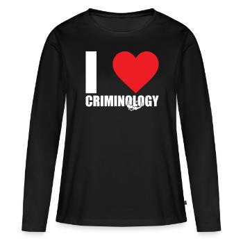 Criminologue Criminologie Informations nutritionnelles - T-shirt manches longues Premium bio Femme - noir - Devant - Julia (174cm)