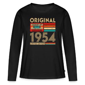 Original legendäre Hits Das Beste von 1954 - Frauen Premium Bio Langarmshirt - Schwarz - Vorne - Julia (174cm)