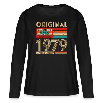 Original legendäre Hits Das Beste von 1979 - Frauen Premium Bio Langarmshirt - Schwarz - Vorne - Julia (174cm)