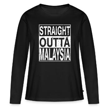 Malaysia Straight outta Malaysia - Frauen Premium Bio Langarmshirt - Schwarz - Vorne - Julia (174cm)