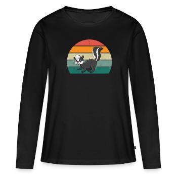 Les mouffettes puent les mammifères défendent la mouffette - T-shirt manches longues Premium bio Femme - noir - Devant - Julia (174cm)