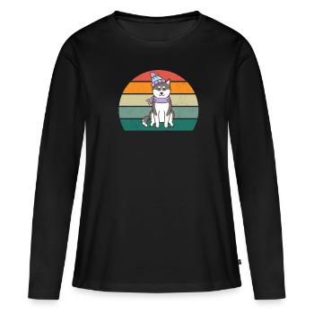 kalt kälte schnee eis schneemann schneeball winter - Frauen Premium Bio Langarmshirt - Schwarz - Vorne - Julia (174cm)