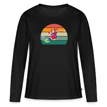 kalt kälte schnee eis schneemann schneeball winter - Frauen Premium Bio Langarmshirt - Schwarz - Vorne - Julia (174cm)