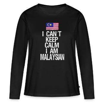 Je n’arrive pas à garder mon calme, je suis malaisien - T-shirt manches longues Premium bio Femme - noir - Devant - Julia (174cm)