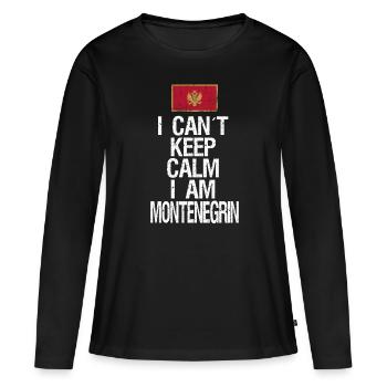 Je n’arrive pas à garder mon calme, je suis monténégrin - T-shirt manches longues Premium bio Femme - noir - Devant - Julia (174cm)