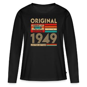 Original legendäre Hits Das Beste von 1949 - Frauen Premium Bio Langarmshirt - Schwarz - Vorne - Julia (174cm)