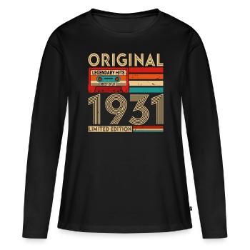Original legendäre Hits Das Beste von 1931 - Frauen Premium Bio Langarmshirt - Schwarz - Vorne - Julia (174cm)