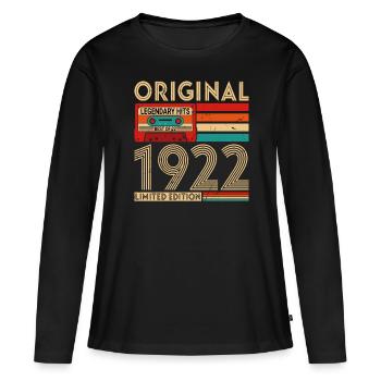 Original legendäre Hits Das Beste von 1922 - Frauen Premium Bio Langarmshirt - Schwarz - Vorne - Julia (174cm)