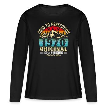 Aged to perfection 1970 original - Women's Premium Organic Long Sleeve Shirt - black - Front - Julia (174cm)