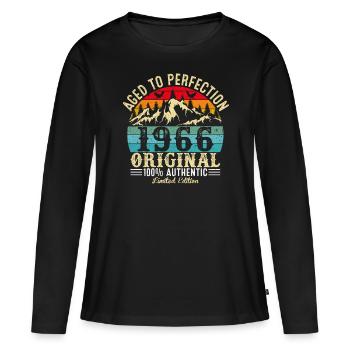 Aged to perfection 1966 original - Women's Premium Organic Long Sleeve Shirt - black - Front - Julia (174cm)