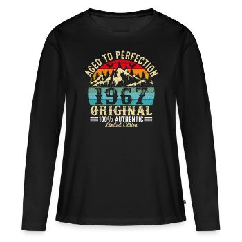 Aged to perfection 1967 original - Women's Premium Organic Long Sleeve Shirt - black - Front - Julia (174cm)