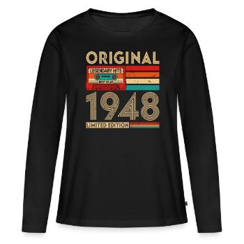 Original legendäre Hits Das Beste von 1948 - Frauen Premium Bio Langarmshirt - Schwarz - Vorne - Julia (174cm)