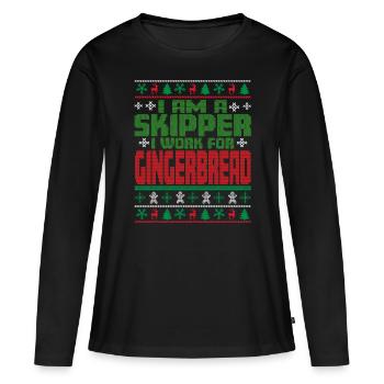 Skipper Citation de Noël - T-shirt manches longues Premium bio Femme - noir - Devant - Julia (174cm)