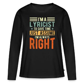 Texter - Frauen Premium Bio Langarmshirt - Schwarz - Vorne - Julia (174cm)