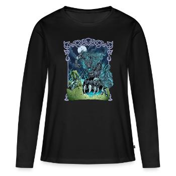Fenrir à Asgard - Fenris Wolf - T-shirt manches longues Premium bio Femme - noir - Devant - Julia (174cm)