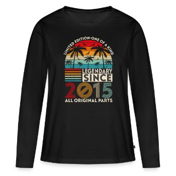 Légendaire Depuis 2015 Toutes Les Pièces D'origine - T-shirt manches longues Premium bio Femme - noir - Devant - Julia (174cm)