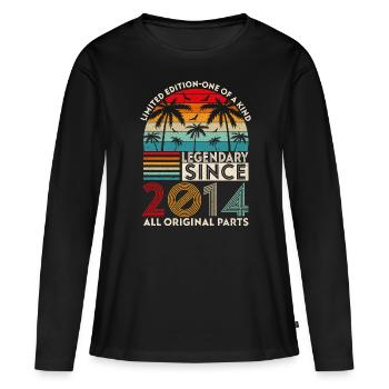 Légendaire Depuis 2014 Toutes Les Pièces D'origine - T-shirt manches longues Premium bio Femme - noir - Devant - Julia (174cm)