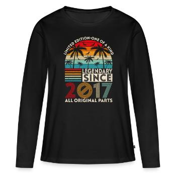 Légendaire Depuis 2017 Toutes Les Pièces D'origine - T-shirt manches longues Premium bio Femme - noir - Devant - Julia (174cm)