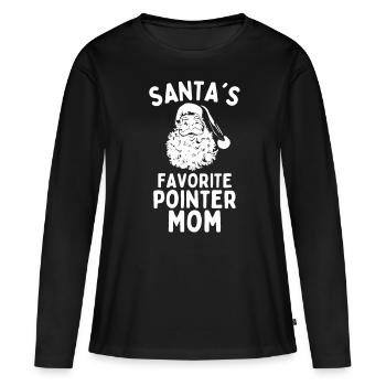 Weihnachten Pointer Santa's Favorite Pointer - Frauen Premium Bio Langarmshirt - Schwarz - Vorne - Julia (174cm)