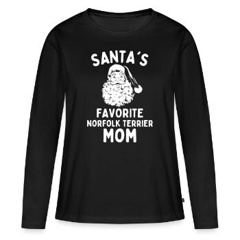 Christmas Norfolk Terrier mom - Women's Premium Organic Long Sleeve Shirt - black - Front - Julia (174cm)