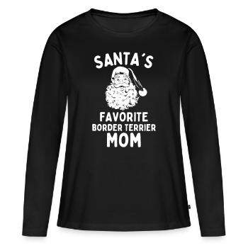 Christmas border terrier mom - Women's Premium Organic Long Sleeve Shirt - black - Front - Julia (174cm)
