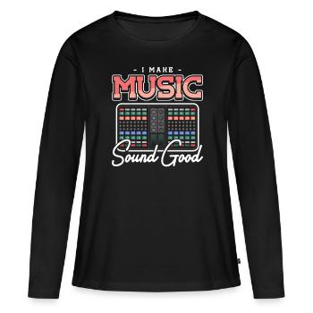 Sound Guy I make Music Sound Good Sound Ingénieur du son - T-shirt manches longues Premium bio Femme - noir - Devant - Julia (174cm)