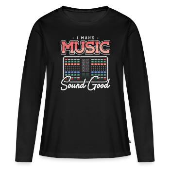 Sound Guy I make Music Sound Good Sound Ingénieur du son - T-shirt manches longues Premium bio Femme - noir - Devant - Julia (174cm)