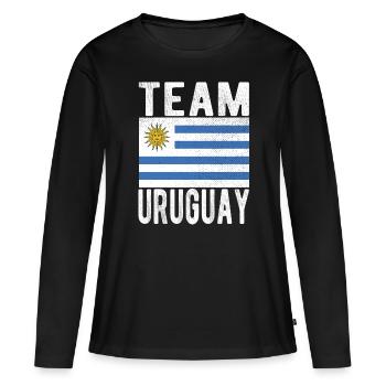 Drapeau de l’Uruguay - T-shirt manches longues Premium bio Femme - noir - Devant - Julia (174cm)
