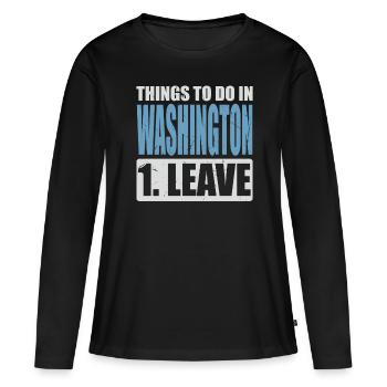 Mème de Washington - T-shirt manches longues Premium bio Femme - noir - Devant - Julia (174cm)