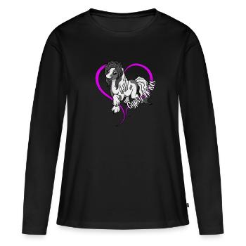 Amoureux des chevaux - Tinker - T-shirt manches longues Premium bio Femme - noir - Devant - Julia (174cm)