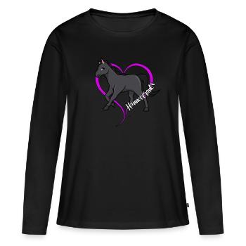 Amoureux des chevaux - Hanovriens - T-shirt manches longues Premium bio Femme - noir - Devant - Julia (174cm)
