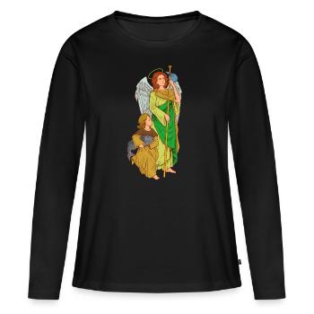 Erzengel Raphael - Frauen Premium Bio Langarmshirt - Schwarz - Vorne - Julia (174cm)
