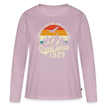 Einzigartig seit 1929 - Frauen Premium Bio Langarmshirt - Altrosa - Vorne - Julia (174cm)