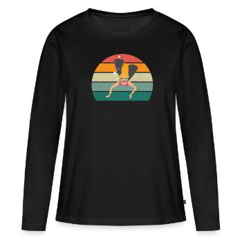 Plongeur Plongée Plongée Oxygène Plongée - T-shirt manches longues Premium bio Femme - noir - Devant - Julia (174cm)