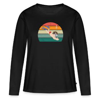 taucher taucherin abtauchen sauerstoff tauchen - Frauen Premium Bio Langarmshirt - Schwarz - Vorne - Julia (174cm)