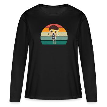 Plongeur Plongée Plongée Oxygène Plongée - T-shirt manches longues Premium bio Femme - noir - Devant - Julia (174cm)