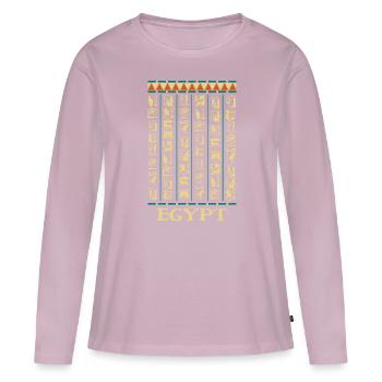 Hieroglyphics Pyramids Ancient Egypt - Women's Premium Organic Long Sleeve Shirt - dusky pink - Front - Julia (174cm)