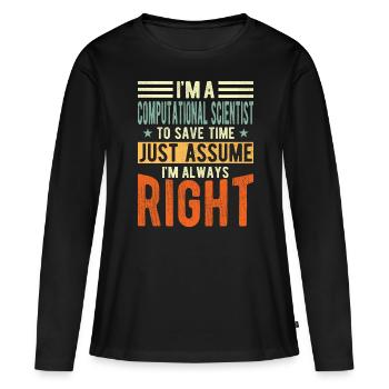 Computer Scientist - Women's Premium Organic Long Sleeve Shirt - black - Front - Julia (174cm)