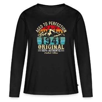 Aged to perfection 1941 original - Women's Premium Organic Long Sleeve Shirt - black - Front - Julia (174cm)