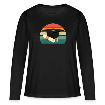 Étudier les études étudiantes Diplôme Bachelor Université - T-shirt manches longues Premium bio Femme - noir - Devant - Julia (174cm)