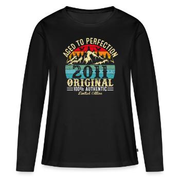 Aged to perfection 2011 Original - Women's Premium Organic Long Sleeve Shirt - black - Front - Julia (174cm)