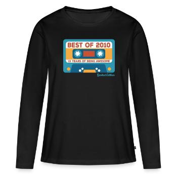 2010 Vintage Vintage Retro Cadeau D’anniversaire - T-shirt manches longues Premium bio Femme - noir - Devant - Julia (174cm)