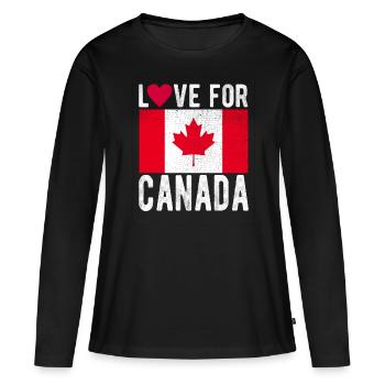 Drapeau du Canada - T-shirt manches longues Premium bio Femme - noir - Devant - Julia (174cm)
