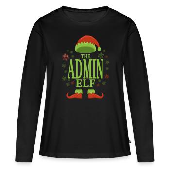 Admin Christmas Elf - Women's Premium Organic Long Sleeve Shirt - black - Front - Julia (174cm)
