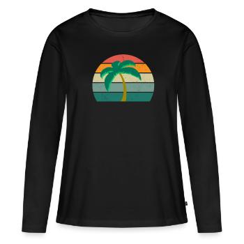 Vacances de sable vacances de vacancier - T-shirt manches longues Premium bio Femme - noir - Devant - Julia (174cm)