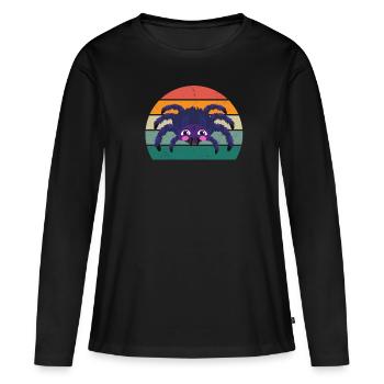 Araignées toile d’araignée pattes d’arachnide 8 toile d’araignée - T-shirt manches longues Premium bio Femme - noir - Devant - Julia (174cm)